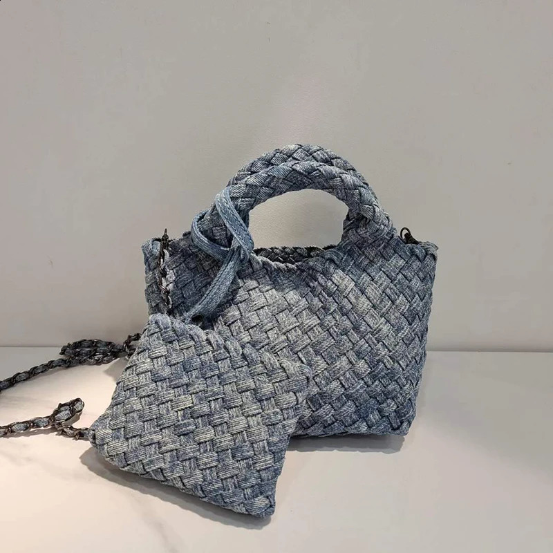 Fashion Solid Color Female Handbag Daily Versatile Detachable Strap Shoulder Crossbody Bag Mini PU Woven Tote Bag Zipper Purse 240801