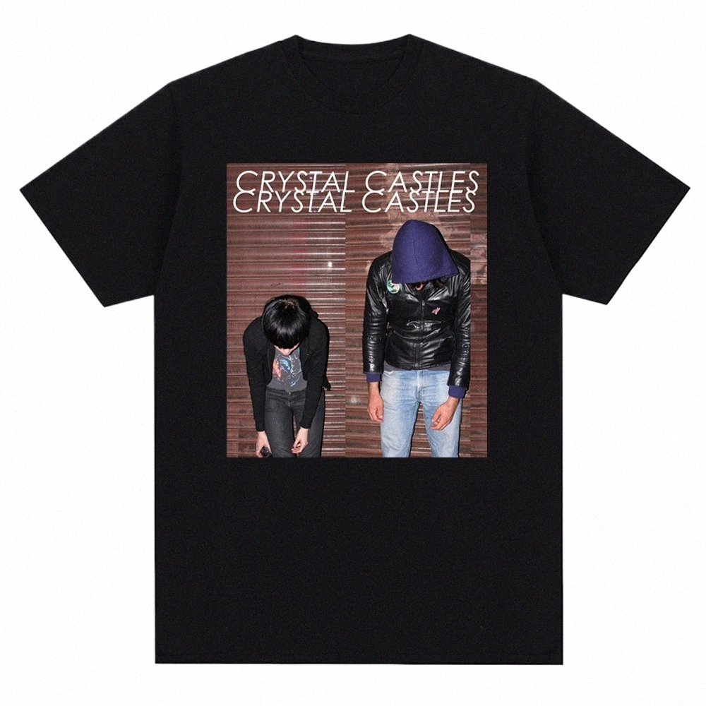 summer New Round Neck Short Sleeve T-shirt Men's Casual Crystal Castles Fi Print Tshirt Summer Streetwear Unisex Tops V56f#