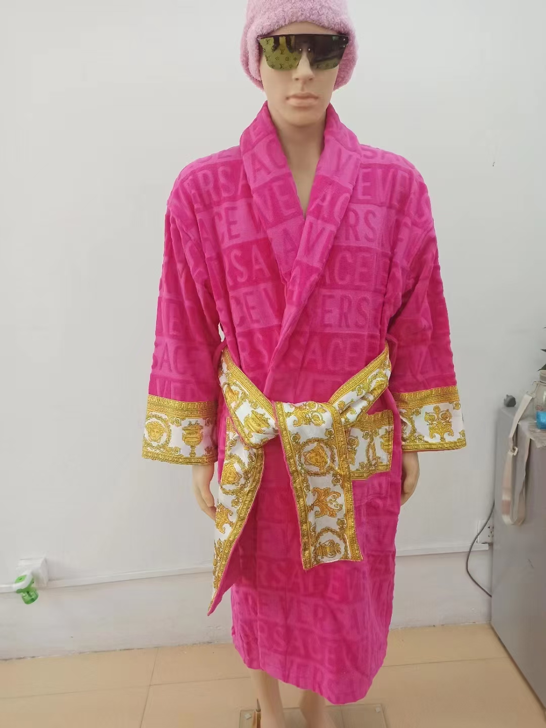 Jacquard Sleepwear Gown Vintage Robe with Waist Belt Womens Mens Winter Bath Robes Thick Dressing Gowns 8 color Mens Designer Luxury classic cotton bathrobe