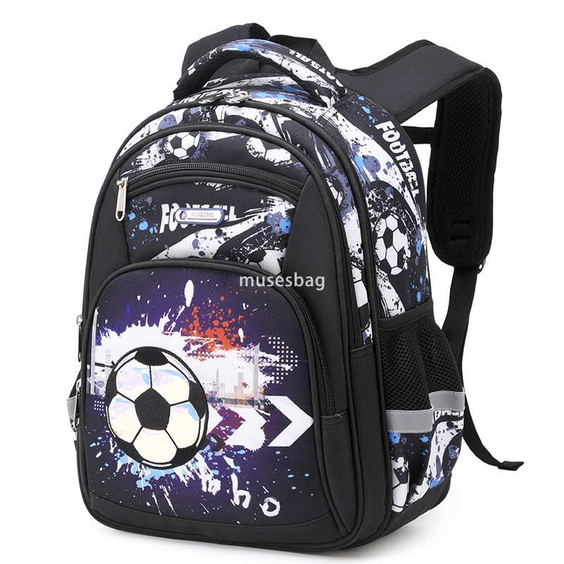 Foreign trade schoolbag 1-3 grade camouflage football primary school students large capacity ridge protection children backpack layer backpack