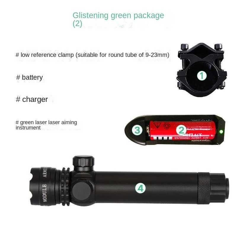 New high-power green laser with tube clip non infrared laser and adjustable laser pen with adjustable aiming device B240801