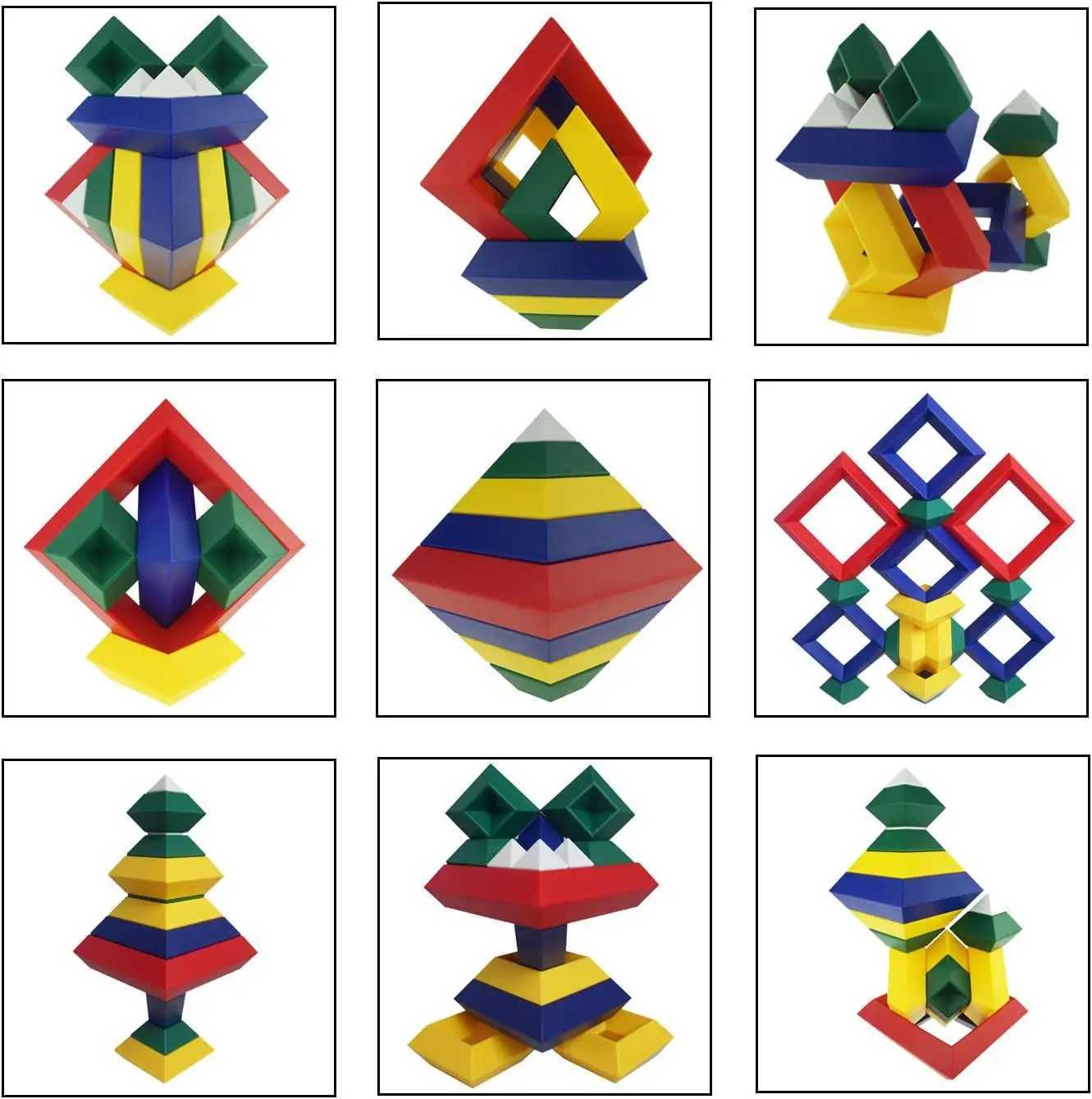 15Pcs Pyramid Stacking Toy Building Blocks 3D Puzzle Brain Teasers Stacker Toy 3D Puzzle Stem Toys Pyramid Speed Cube Y240731