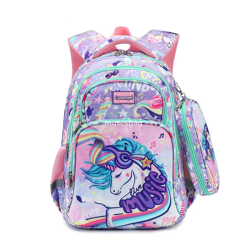 Foreign trade schoolbag for primary school children from grade three to grade six unicorn backpack women's ultra-light spine protection children 