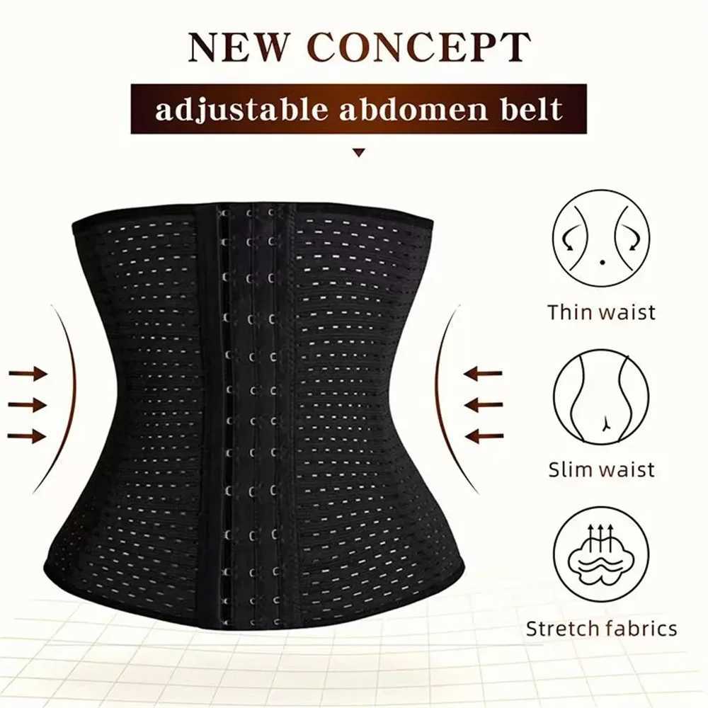 Female body shaping abdominal weight loss black abdominal belt shaping tight corset flat back abdomen tight corset W250120