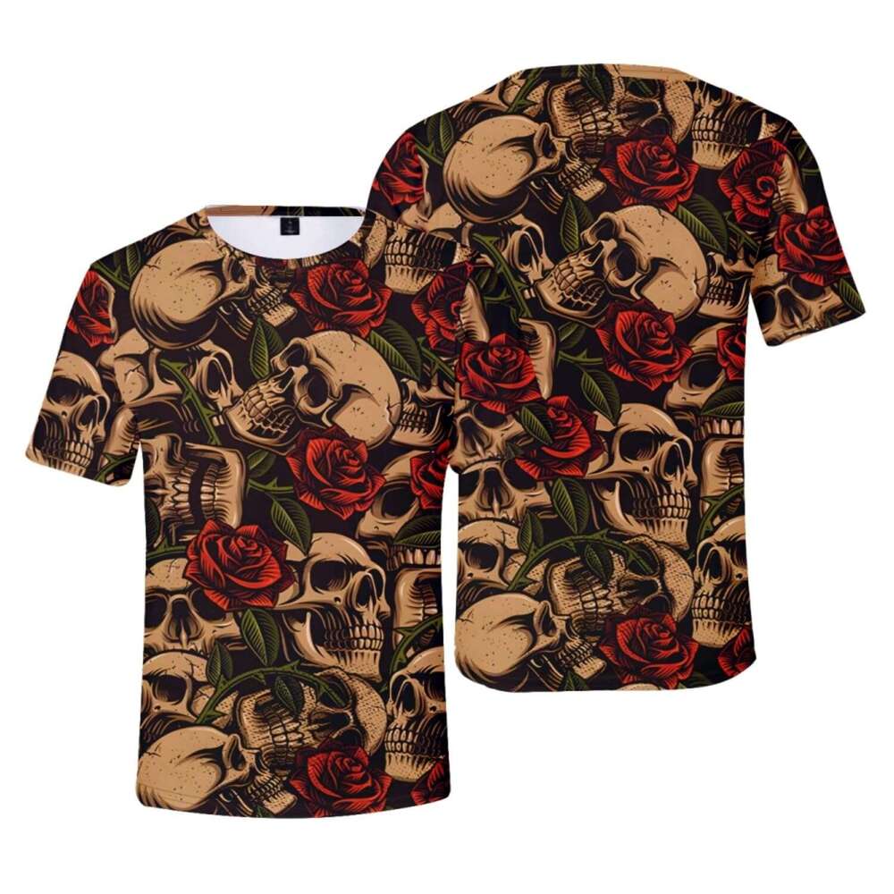 Halloween T shirt Mens Skull Graphic Tees for Men Casual 3D Print Short Sleeve T-Shirt shirts tshirt graphic tee Casual tops summer clothes Short slee