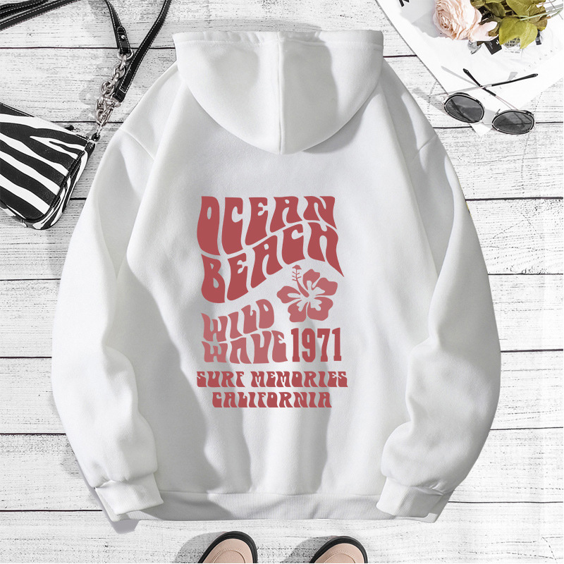 New autumn winter with fashionable lettering printed hooded back collar and plush hoodie for women F8..1#29