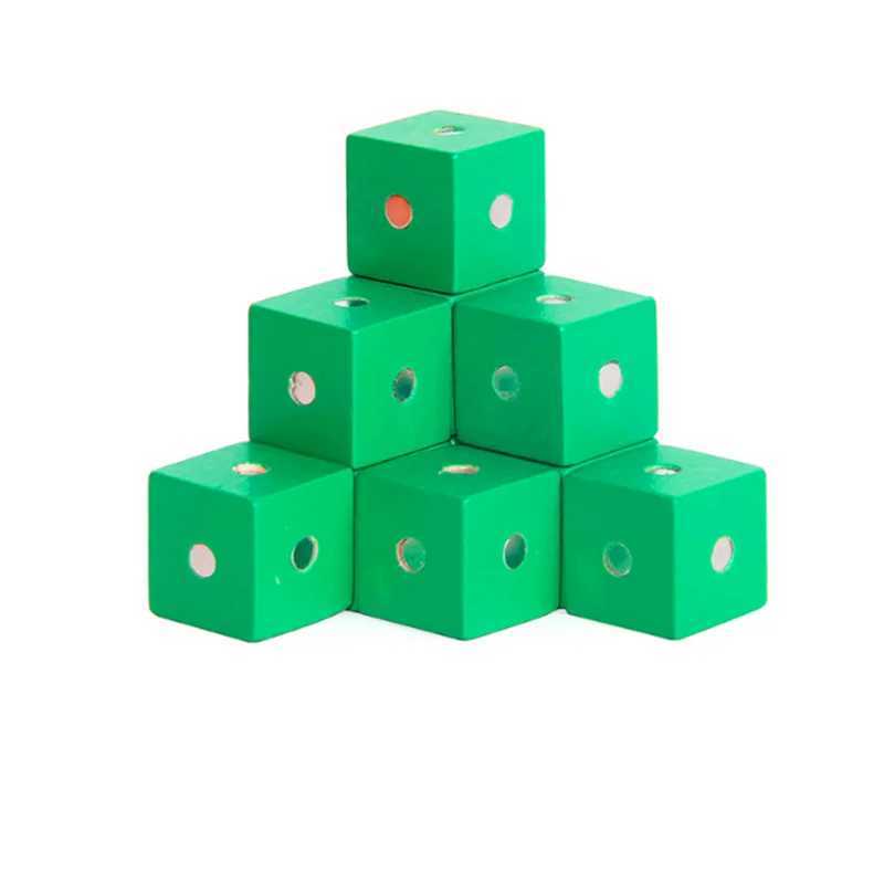 10pcs 2X2CM Magnetic Cubes Colorful Wooden Building Blocks Game Wood Toy Baby Geometric Shape Color Learning Toys For Children Y240731