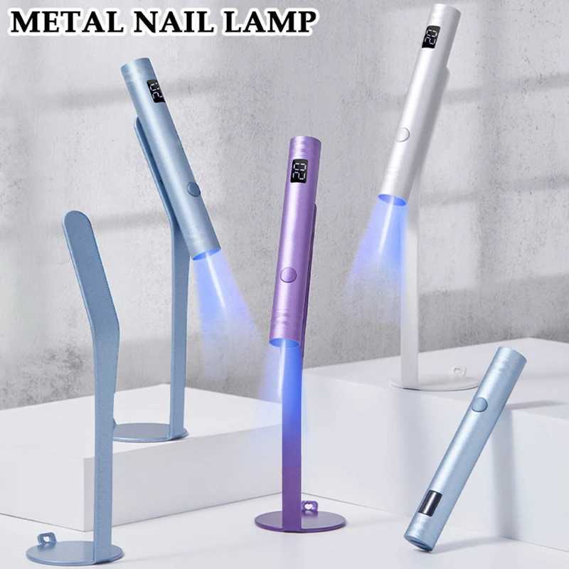 Mini UV LED Nail Dryer Portable Uv Light Lamp for Gel Nail Polish With 360 Rotation Magnetic Holder Fast Drying Handheld LampCL2400806