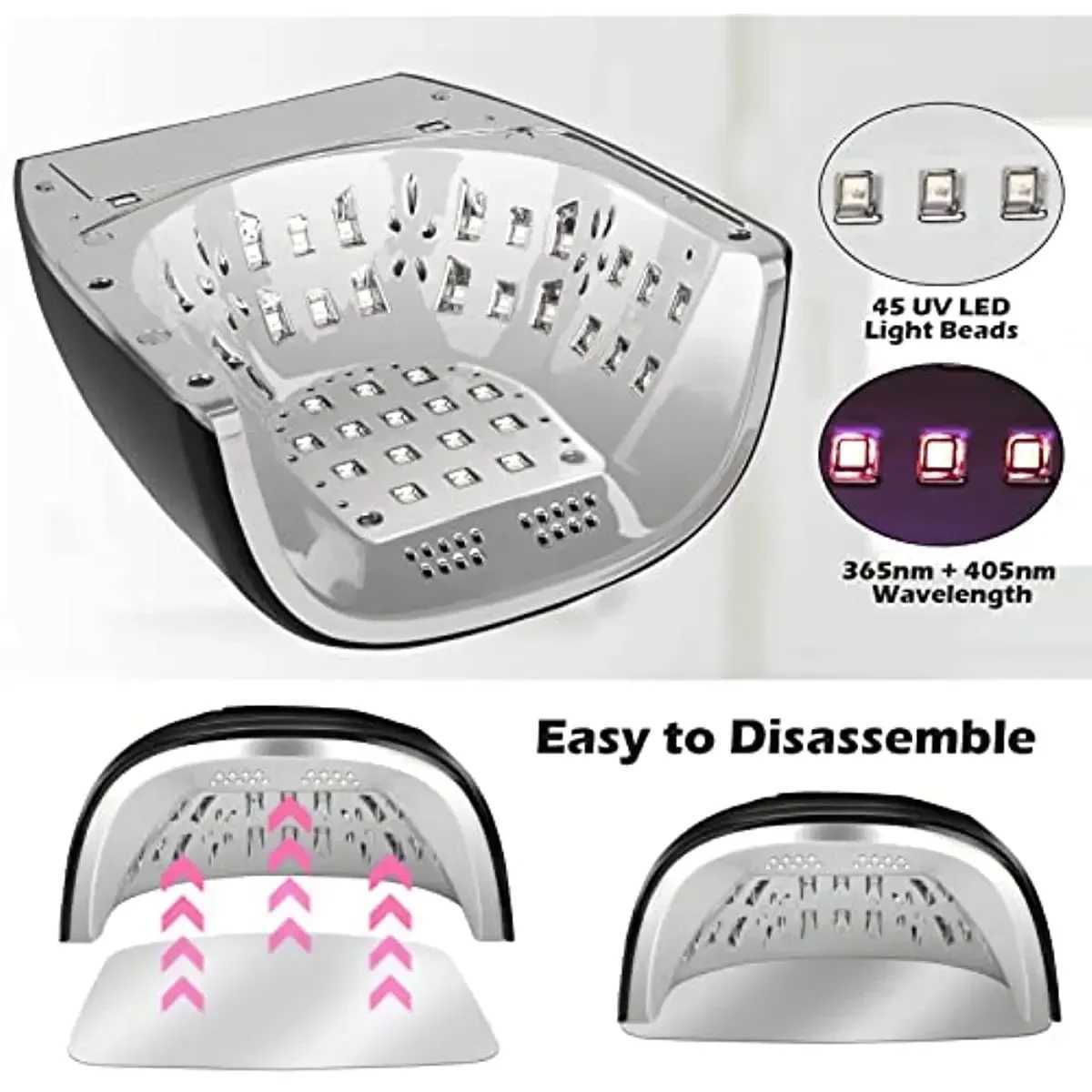 90W Rechargeable Nail Lamp with Mirror Bottom Cordless LED Light for Acrylic Nails Manicure Machine Wireless Nail UV LED Lamp W250513