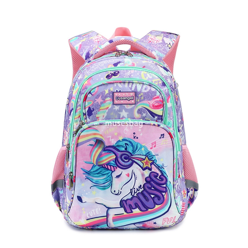 Foreign trade schoolbag for primary school children from grade three to grade six unicorn backpack women's ultra-light spine protection children 