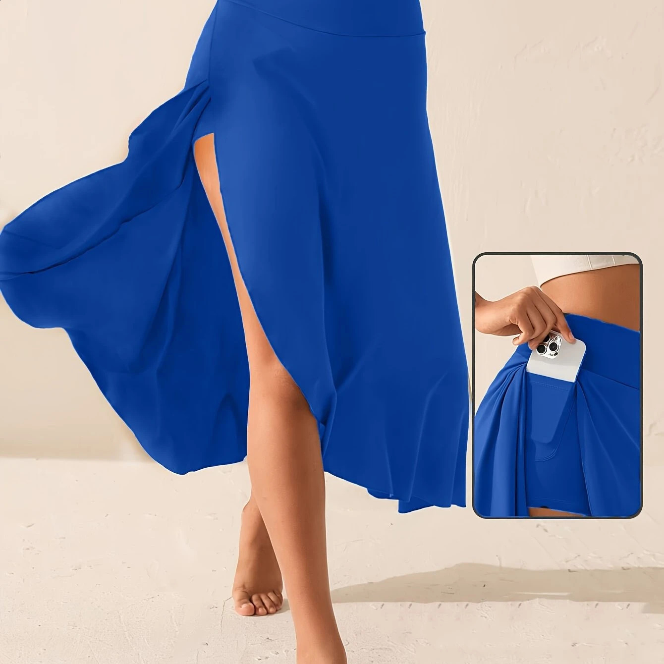 Solid color elegant womens skiing 2024 summer fashion womens irregular split long leather womens street wear pleated dress 240729