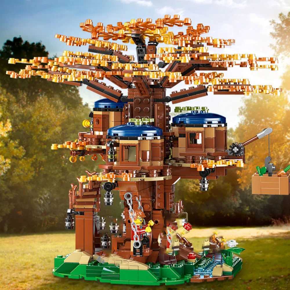 MOC 1013Pcs All Seasons Treehouse City Building Blocks Tree House creator Room Home Bricks Set Kids Children Toys Gift Y240731