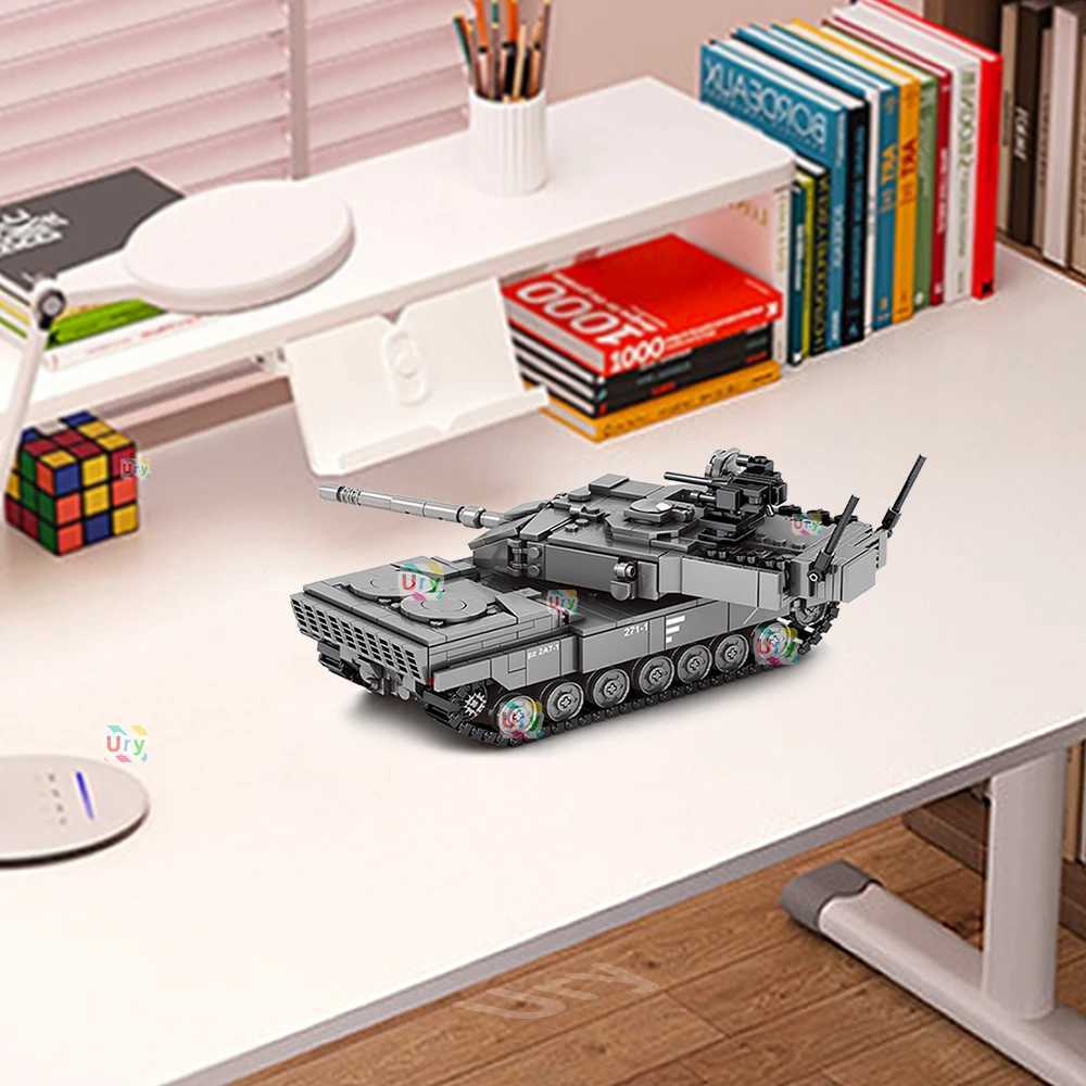 Military WW2 MBT Army Main Battle Tank Challenger Leopard 2A7+ Soldiers Figures Building Blocks Set For Kids Children Toys Gifts Y240731