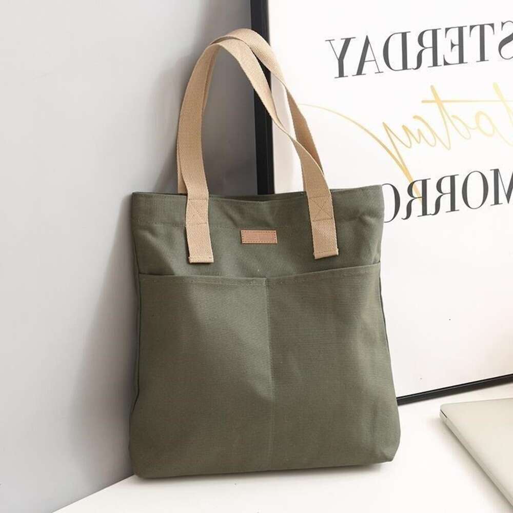 Commuting Large Canvas Capacity Computer Tote Women Shopping Bag High Quality Plain Color Handbag Hobo Shoulder Bags s
