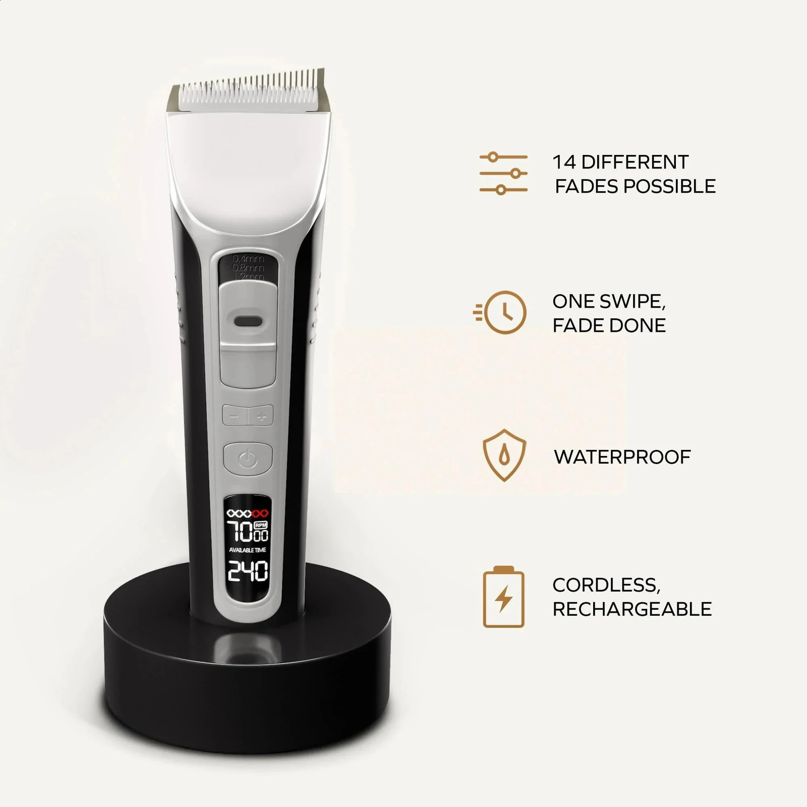 Cordless Hair Trimmer for MenUnique ShapedMoving Blade Hair ClipperSalon Hair Cutting Machine 241119