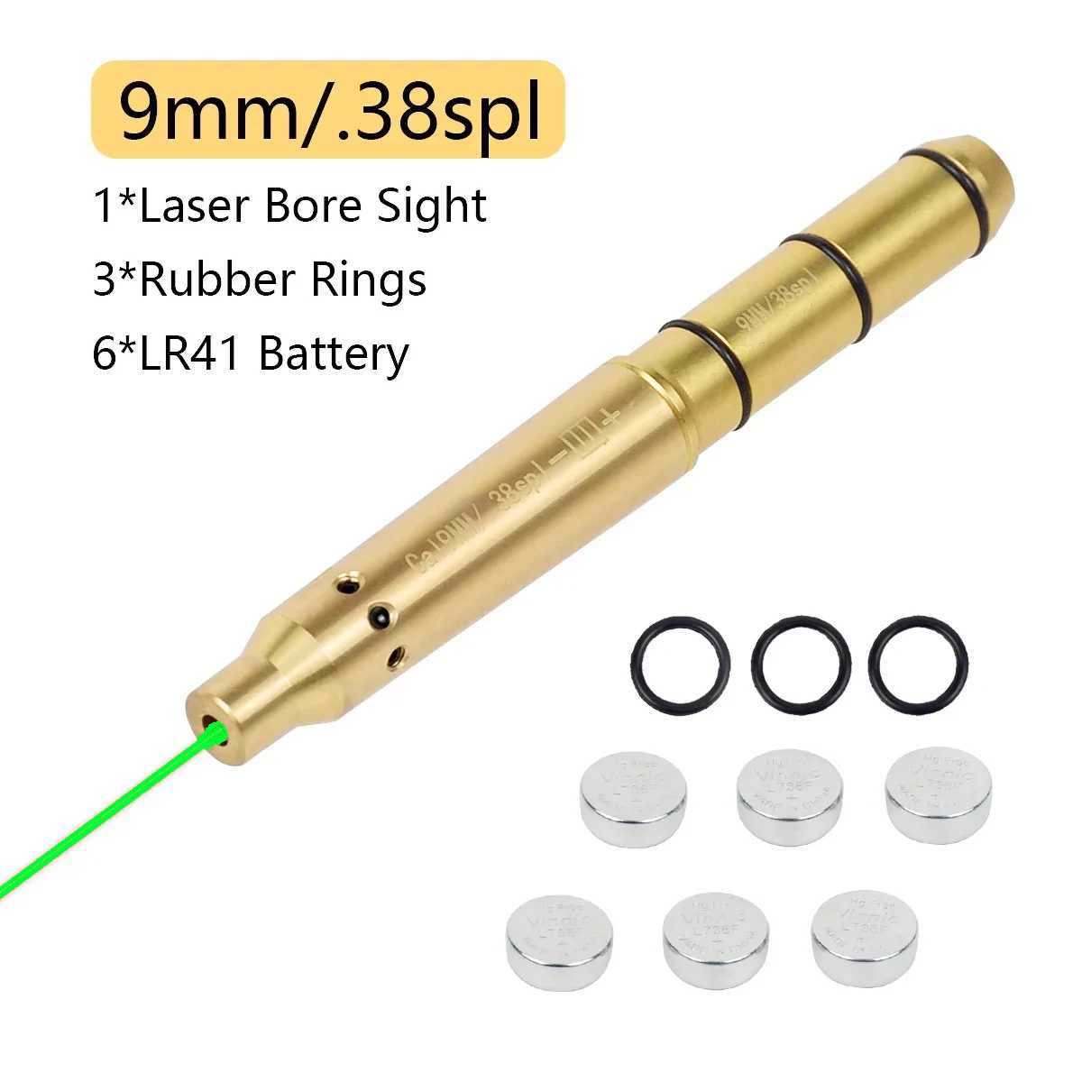 Tactical Green Red Laser Boresighter .223Rem 9mm .177 22LR .38spl Cal Laser Bore Sight End Barrel for Revolvers Pistols Rifle B240801