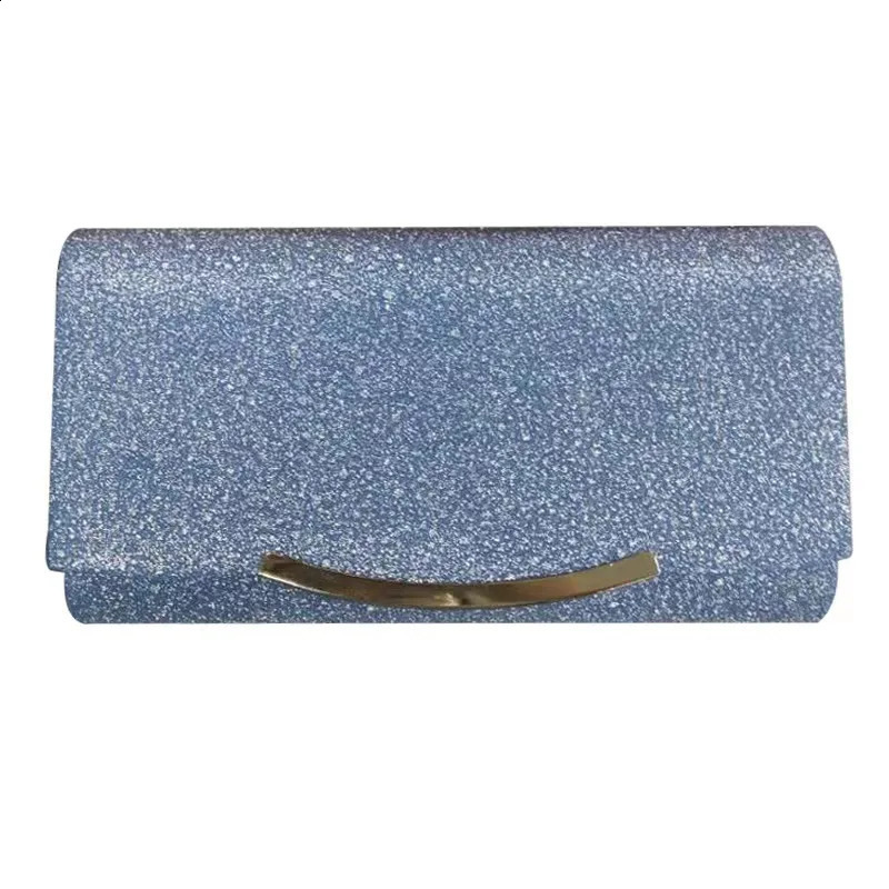 Evening Clutch Bags Fashion Women Elegant Silver Gold Shiny Handbag Wedding Party Long Purses Banquet Shoulder Bag 240731