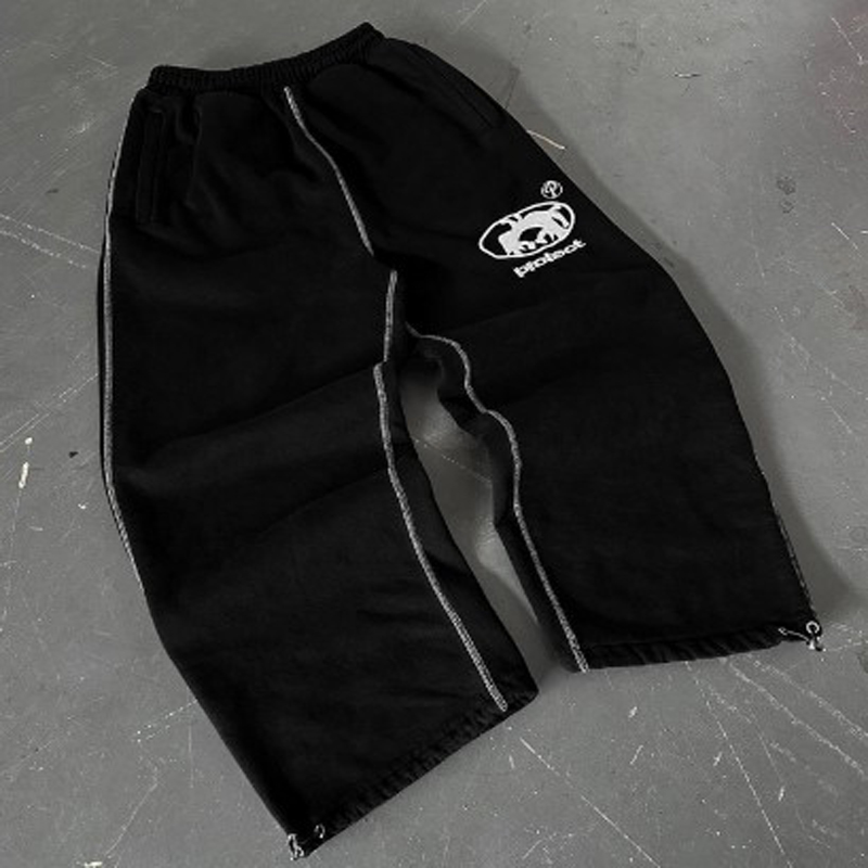 Men's Pants Streetwear Y2K Sweatpants Mens Harajuku Hip Hop Letter Embroidery Baggy Casual Elastic Waist Jogging Z260315