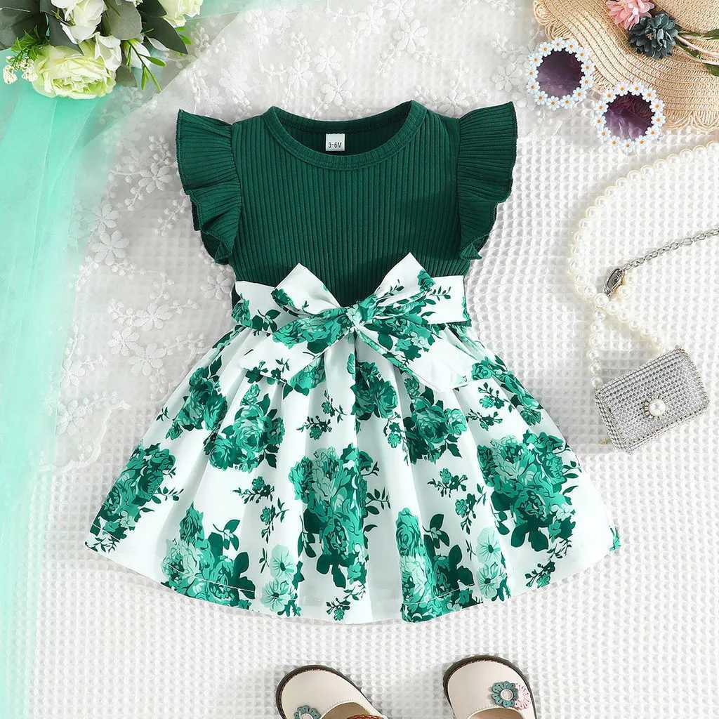 Dress For Kids 3-36 Months Butterfly Sleeve Cute Floral Summer Princess Formal Dresses Ootd For Newborn Baby Girl X250220