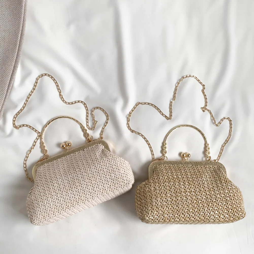 Chain Tophandle Bag Clip Shell Shape Handbags Fashion Casual Elegant Exquisite Handmade Temperament for Travel Street Po 240731