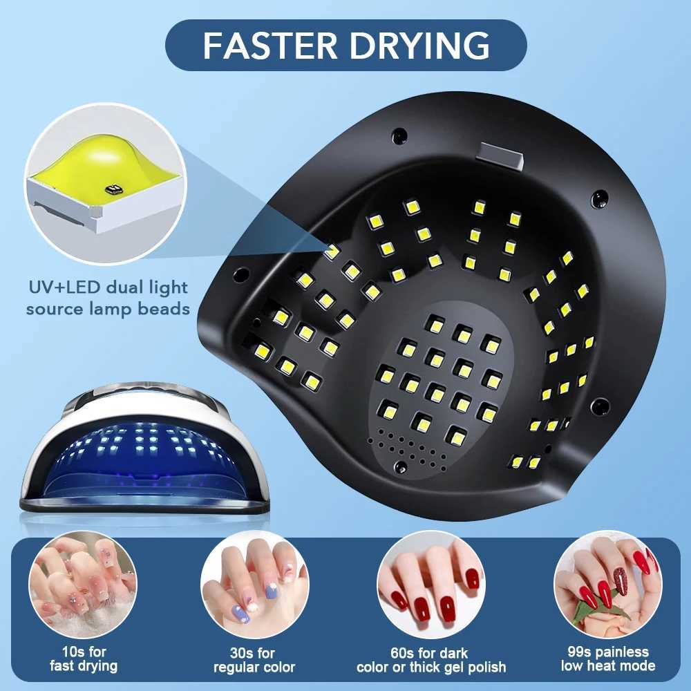 320W Professional UV LED Nail Lamp for Nails Gel Polish Curing Lamps With Large Touch Screen UV Nail Dryer Light with 72 LEDs Y240801
