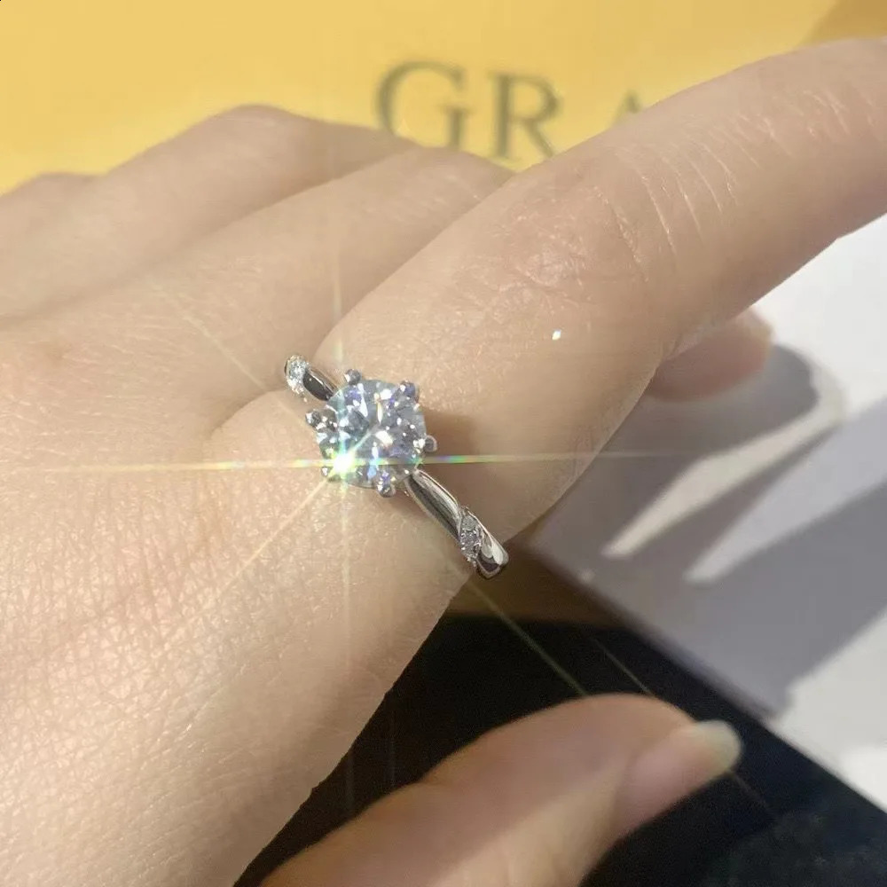 GRA Certified 0.5-3CT Ring for Women D Color VVS1 Lab Diamond Solitaire Rings Engagement Promise Wedding Band Jewelry 240713
