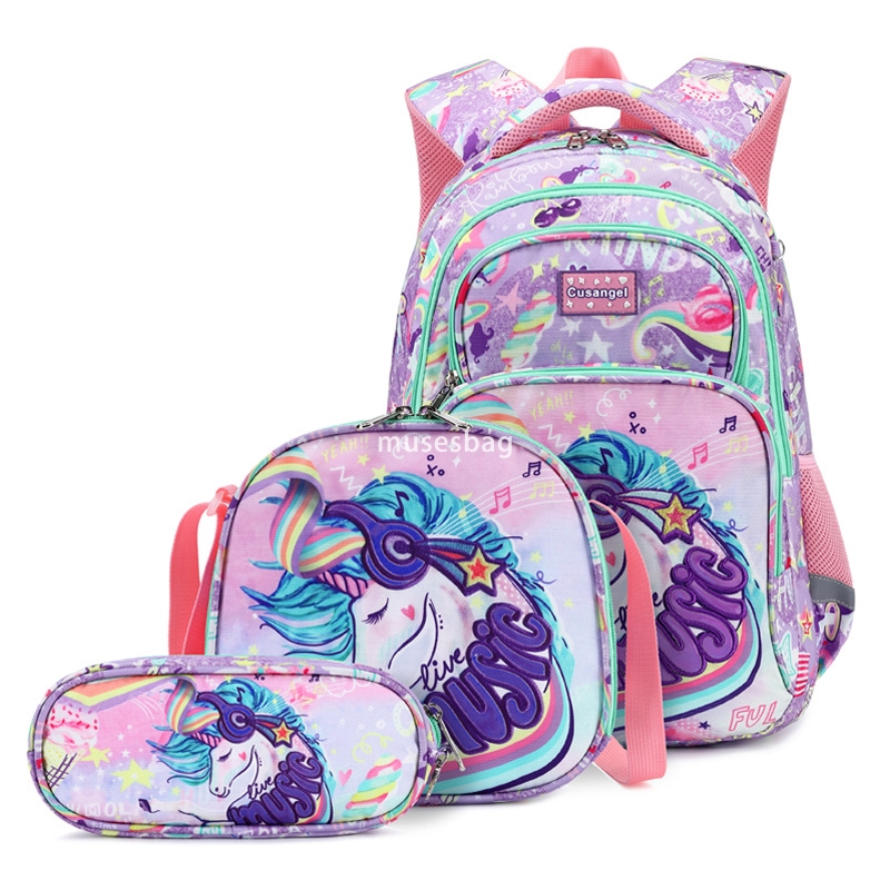 Foreign trade schoolbag for primary school children from grade three to grade six unicorn backpack women's ultra-light spine protection children 
