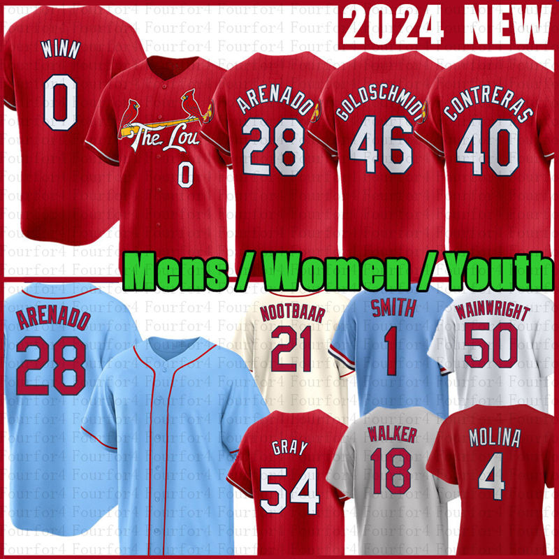 Masyn Winn Nolan Arenado Paul Goldschmidt Baseball Jersey Sonny Gray Adam Wainwright Albert Pujols Lars Nootbaar Molina Smith Willson Contreras