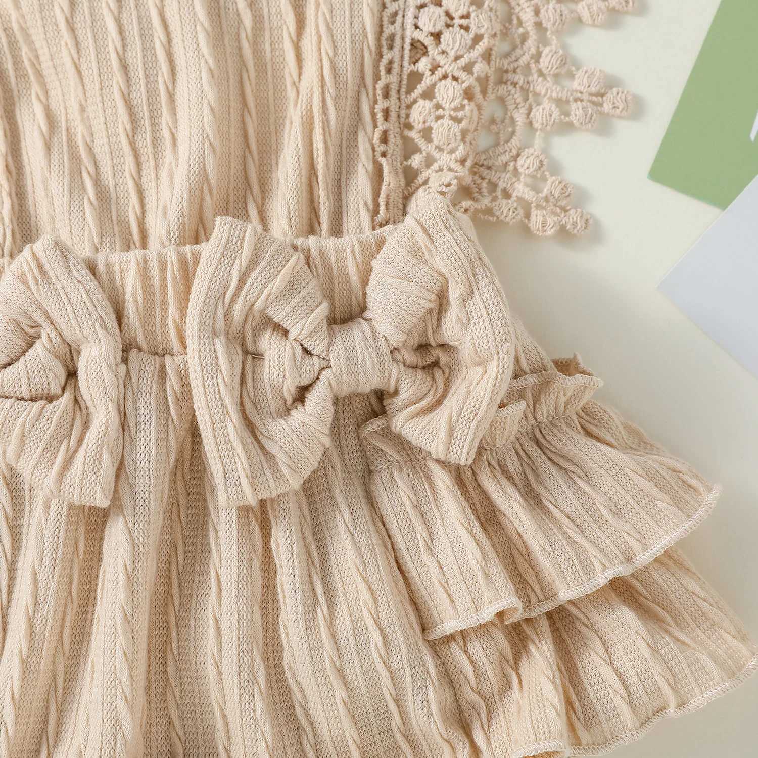 2024 New Style Baby Girls Summer Sleeveless Solid With Bow Fashion Outdoor Streetwear Dress X2502201