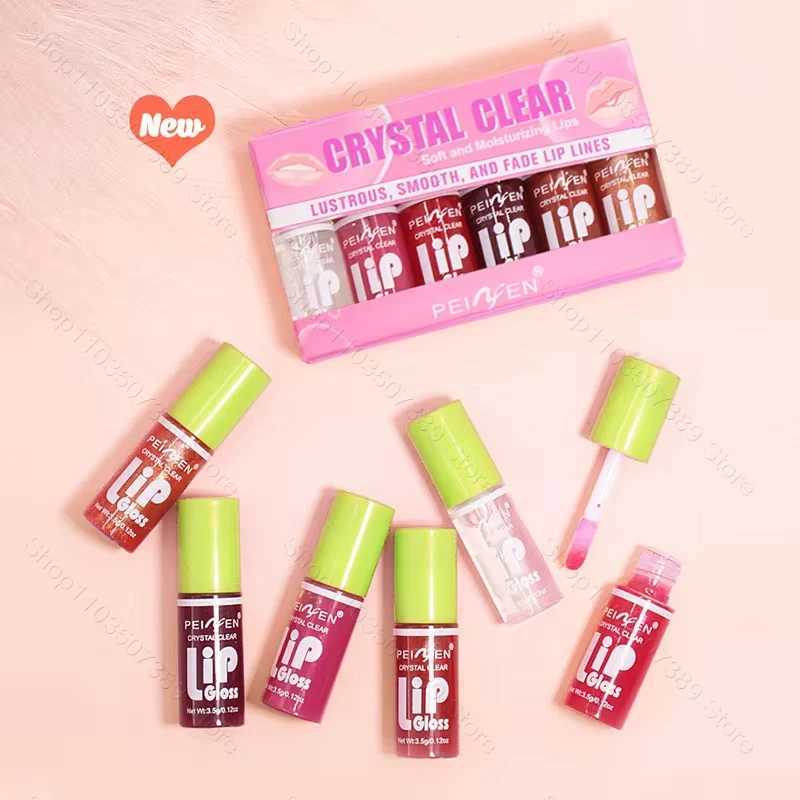 Lip Gloss Set Lipgloss Makeup Set Lip Oil Mirror Long Lasting Bb Lip Transparent Makeup Shine Glitter Lip Oil Cosmetic 6 ColorXJ250312