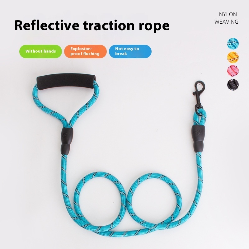 Supplies Pet Multi colored Round Reflective Traction Dog Walking Rope