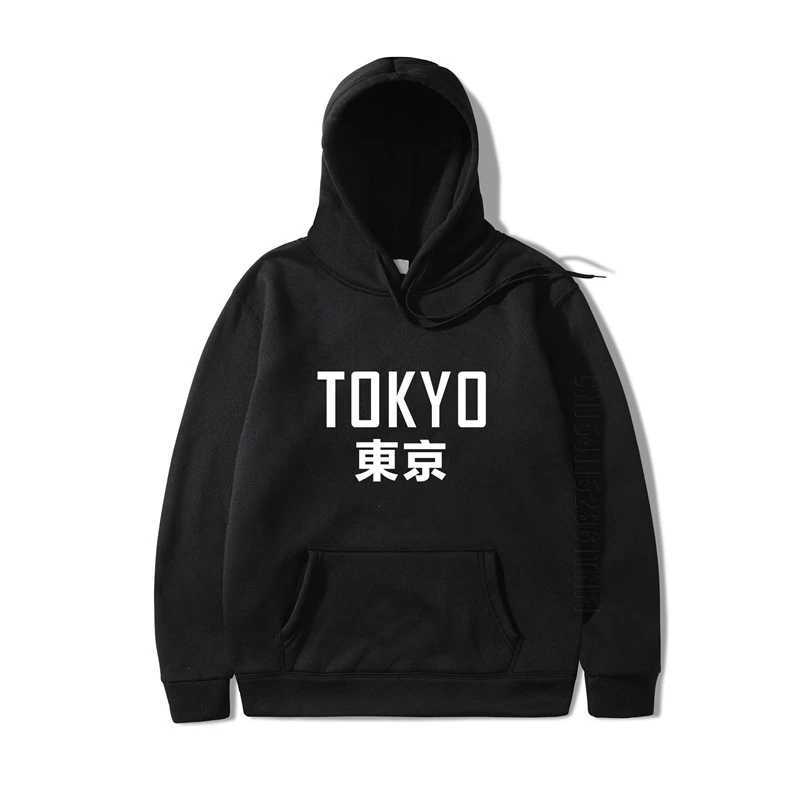 New Arrival Japan Harajuku Hoodies Tokyo City Printed Pullover Streetwear Hip Hop Sweatshirt Men/Women Black Hoodies S-3XLM240730