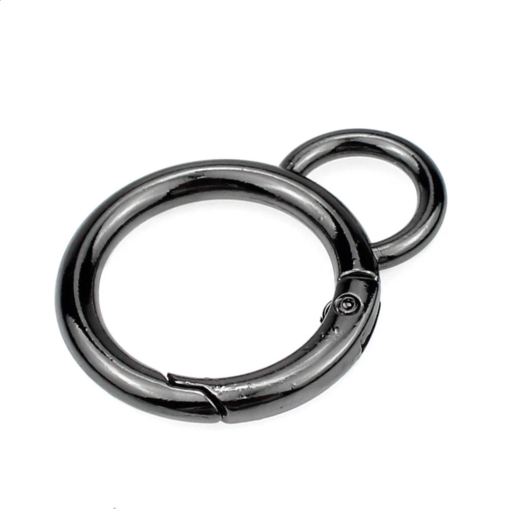50Pcs Metal Double Circle Snap Hook Spring Gate O Ring Trigger Clasp for Leather Craft Bag Strap Belt Connecting Hardware Access 240731