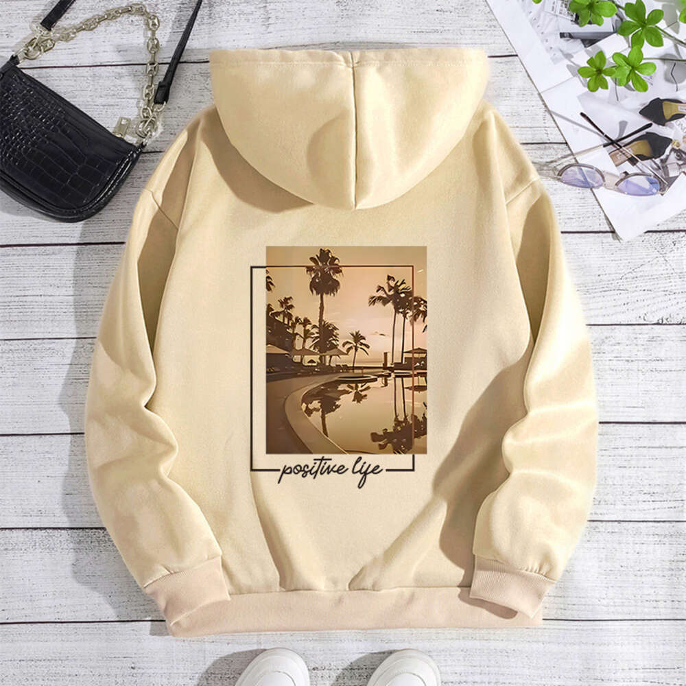 New urban style fashion printed hoodie for autumn winter, hooded back with collar and plush top F8.1#25