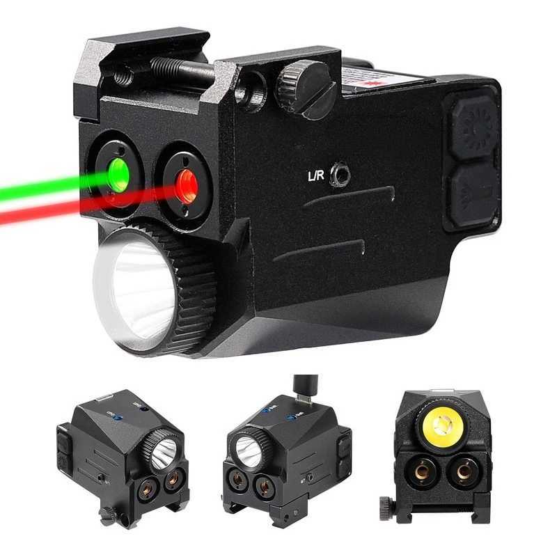 Blue/Green Laser Light Combo 400 lm Shockproof Laser Light Rechargeable Laser Sight Strobe Steady Flashlight Laser for Pistol B240801