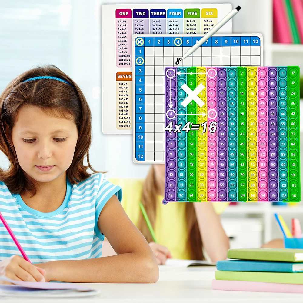 Multiplication Games Pop Toy Erasable Card Pen Quick Push Pop Math Learning Writing Games Educational Stationery for Kid Pupil Y240801