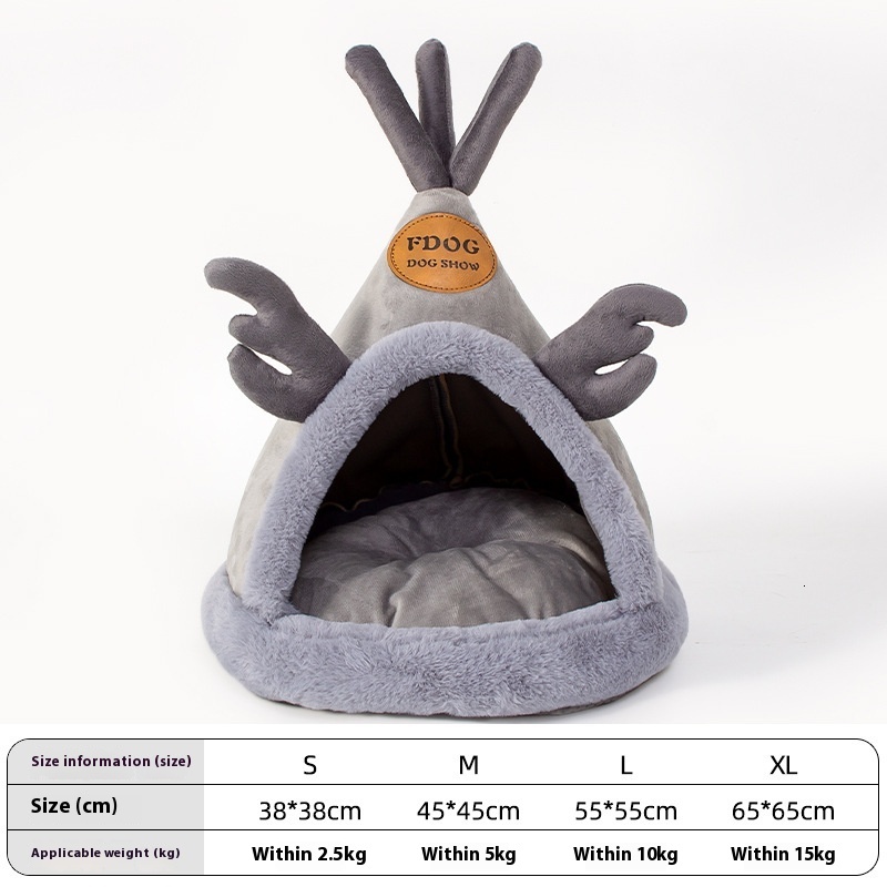 Deer Antlers Nest Cat Nest Dog Nest Pet Mat Deer Antlers Cute Silver Gradient Cat Nest Source Factory