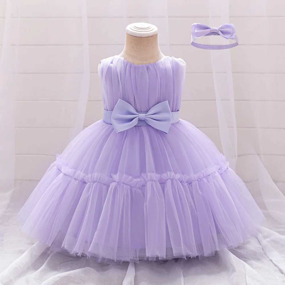 Babys first birthday girl shower dress elegant wedding party princess dress sheer childrens summer clothing X250203