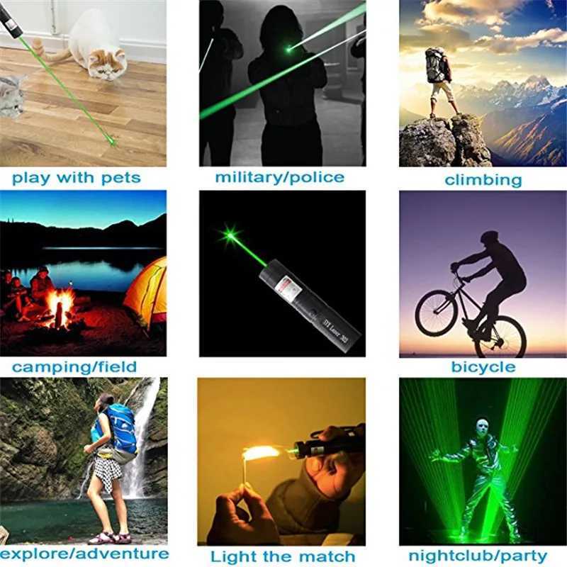 Tactical 303 Green Laser Pen Hunting Sight Laser With 18650 Battery Charger For Travel Outdoor Camping Hiking Torch Flashlight B240801