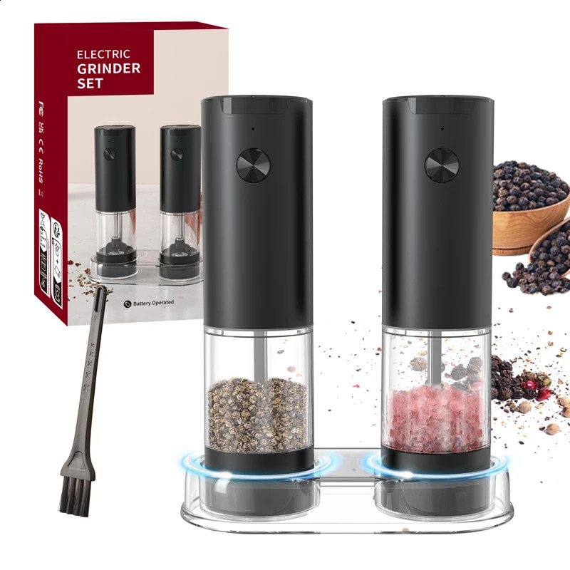 Electric Automatic Salt And Pepper Grinder Set Gravity Spice Grinder Adjustable Spice Grinder Kitchen Tools 240801
