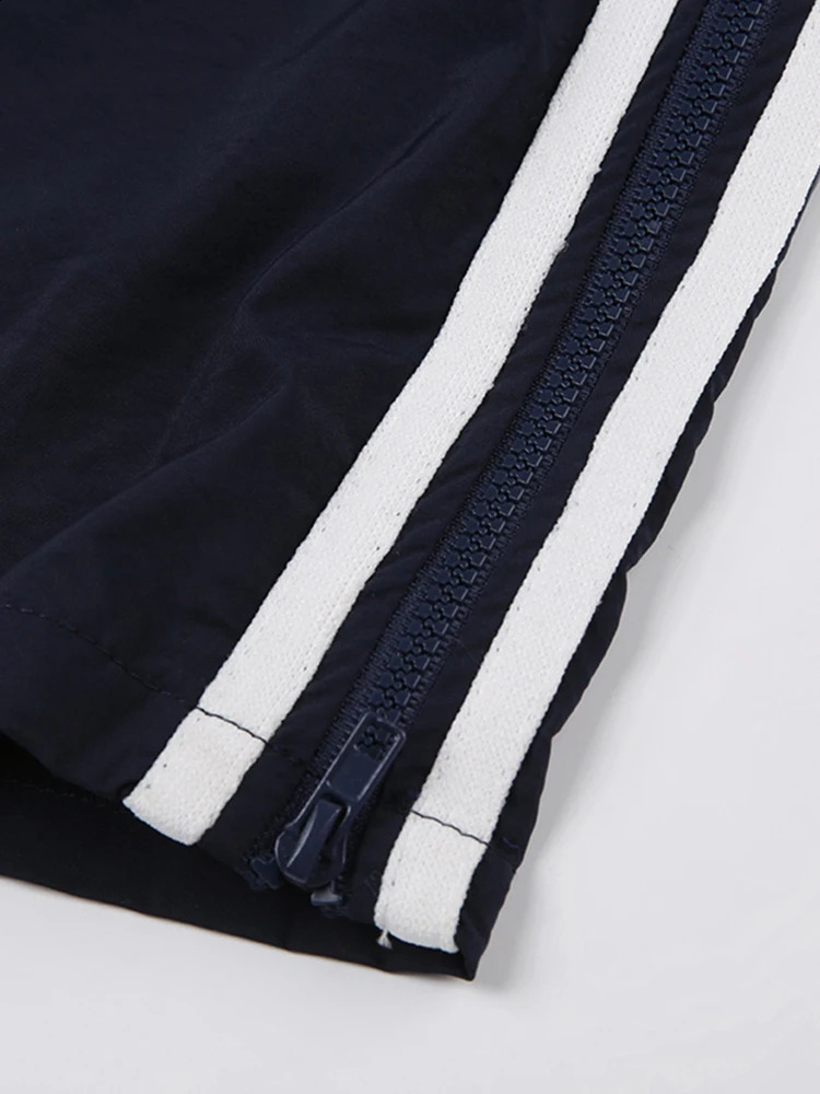 Sweetown Side Zipper Split Contrast Stripe Loose Casual Women Straight Leg Pants Y2K Baggy Trousers 240821