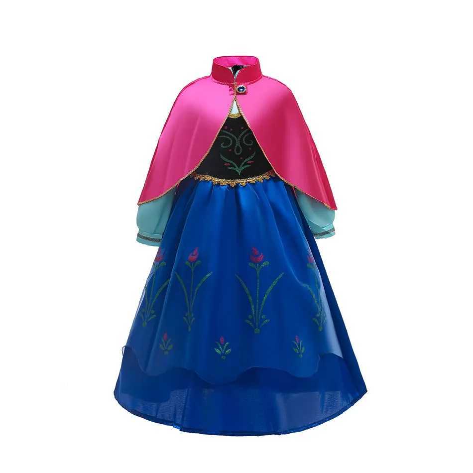 Girl Anna Elsa Dress Kids Halloween Cosplay Costume Children Princess Dresses Carnival Birthday Elegant Party Clothes 3-10 Years Y240731