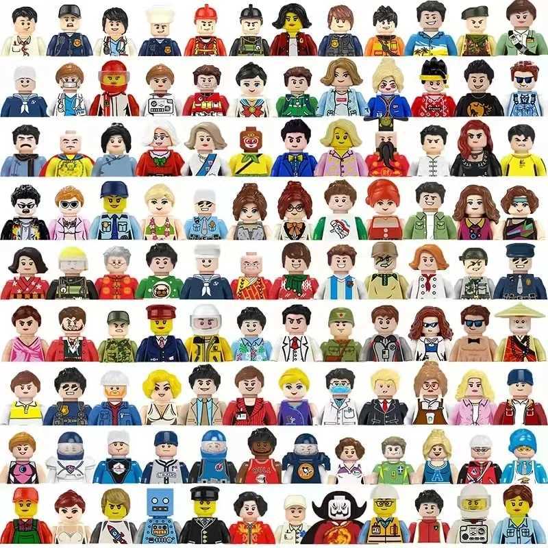 City Theme Movie Character Figures Worker Police Soldier Ninja Superheros Building Block Bricks Toy, 2024 Version dh910320090