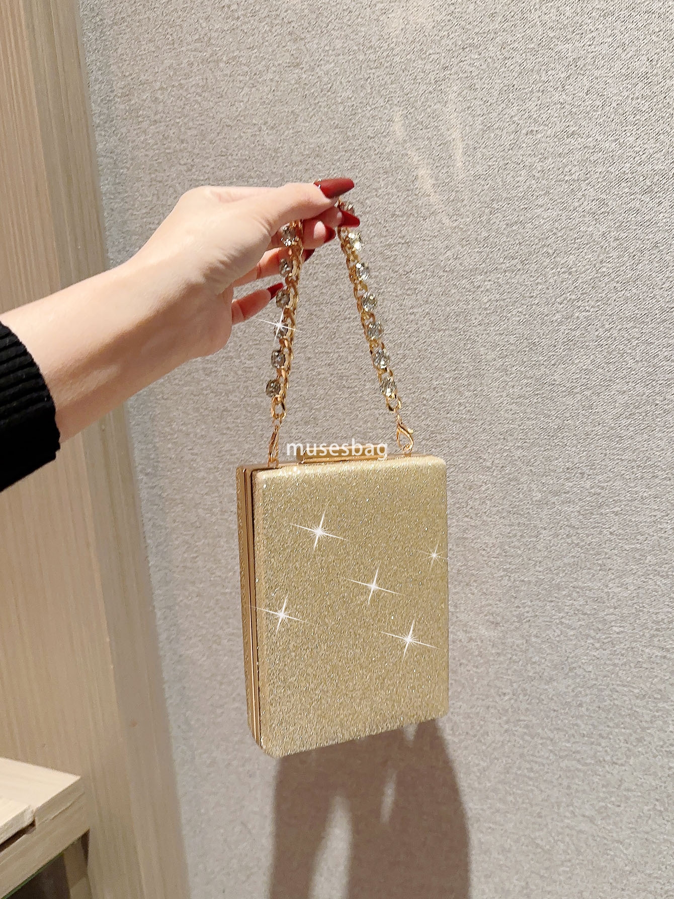 Cross-border high-end dinner bag vertical box handbag chain bag hand bag Banquet bag Dress bag Banquet evening bag