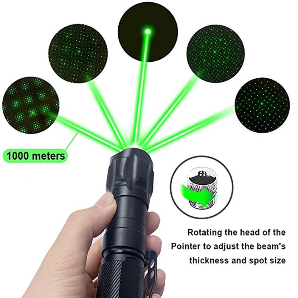 Green Laser Pointer 009 532nm 5mw Laser Sight Pen Beam Starry Outdoor Hunting with Battery+Charger 2 in 1 lamp head B240801
