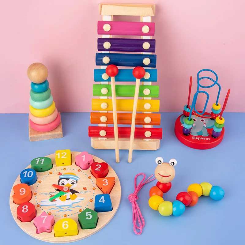 Montessori Baby Toys Kids 3D Wooden Puzzles Early Learning Baby Games Toys Educational Wooden Toys For Children 1 2 3 Years Y240801