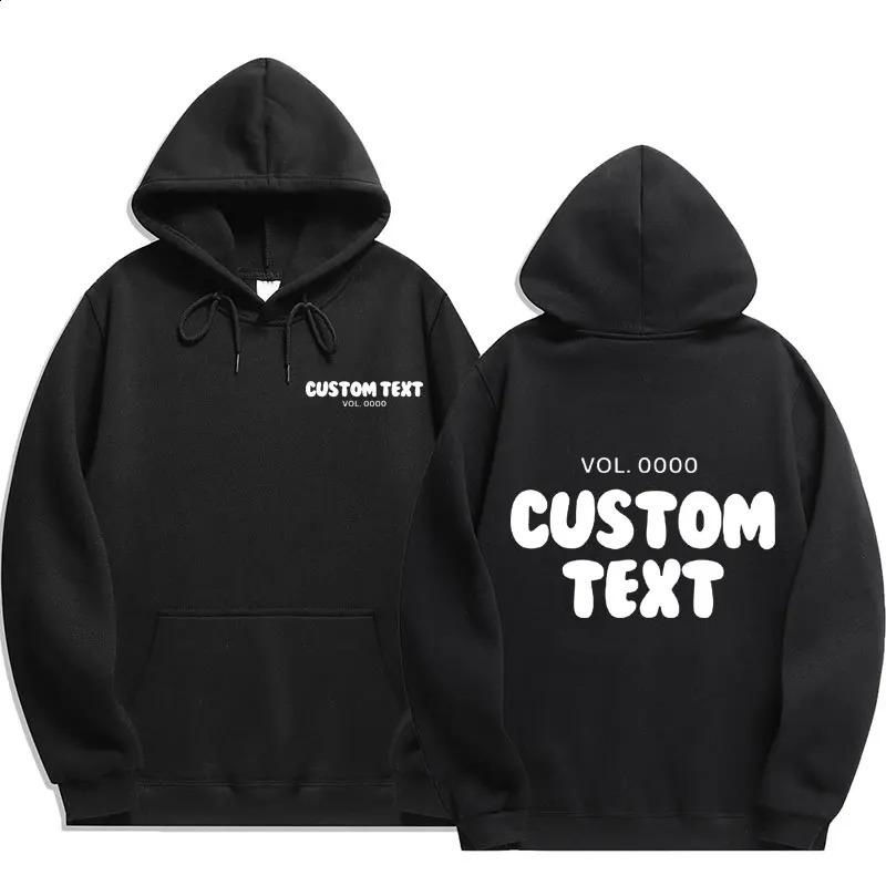 Custom text Hoodies Men Fashion Long Sleeve Sweatshirts men Cool Casual Harajuku Streetwear Pullovers y2k 240801