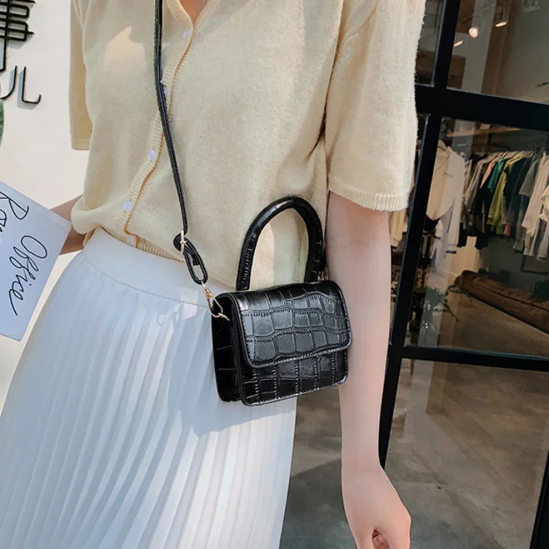 Mini Tote Bag Pattern Flip Messenger Crossbody Female Simple Shoulder Small Square Lady Handbag 2023 240801