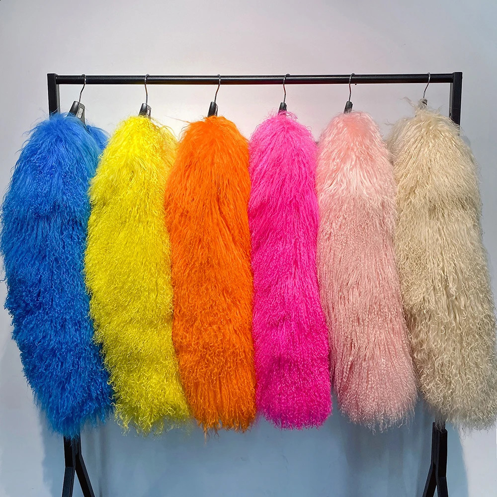 YOLOAgain Plus Size 8XL Womens Real Mongolia Sheep Fur Jacket Cropped Jacket Streetwear 240823