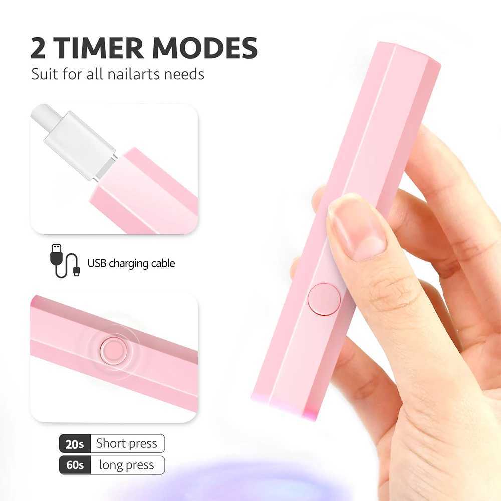 LULAA Portable Handheld Mini Nail Lamp For All Gel Polish Quick Dry USB Nail Dryer Machine UV LED Nail Lamp Mini Flashlight PenCL2400806